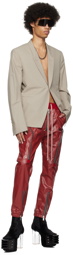 Rick Owens Red Bauhaus Cargo Pants