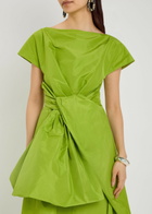 Roksanda Nila Twisted Taffeta Midi Dress Lime
