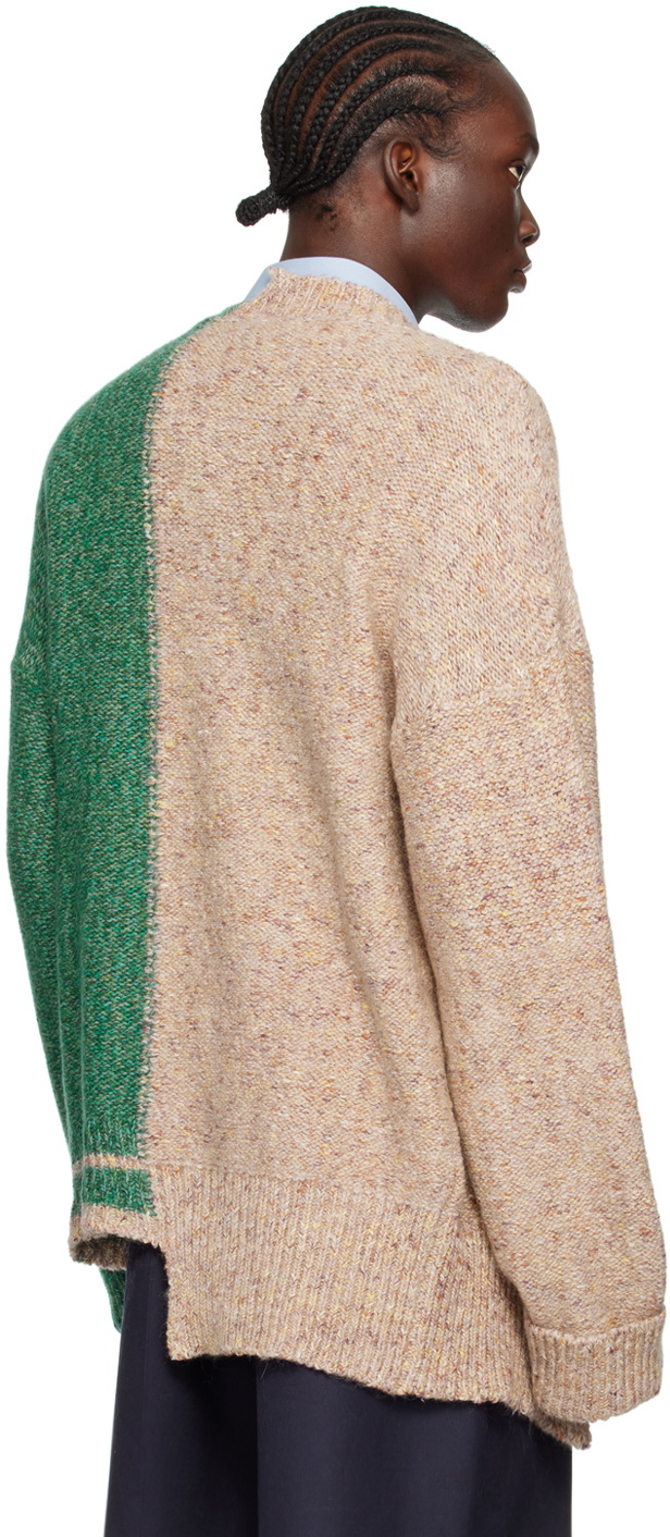 Vivienne Westwood Beige & Green Half & Half Cardigan Vivienne Westwood