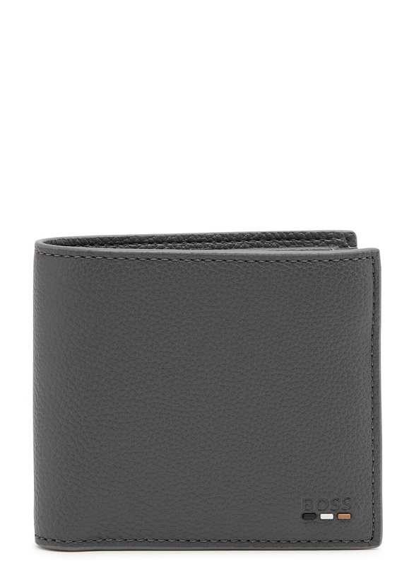 Photo: Boss Ray Grained Leather Wallet - Grey - One Size