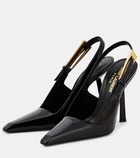 Saint Laurent Lee patent leather slingback pumps