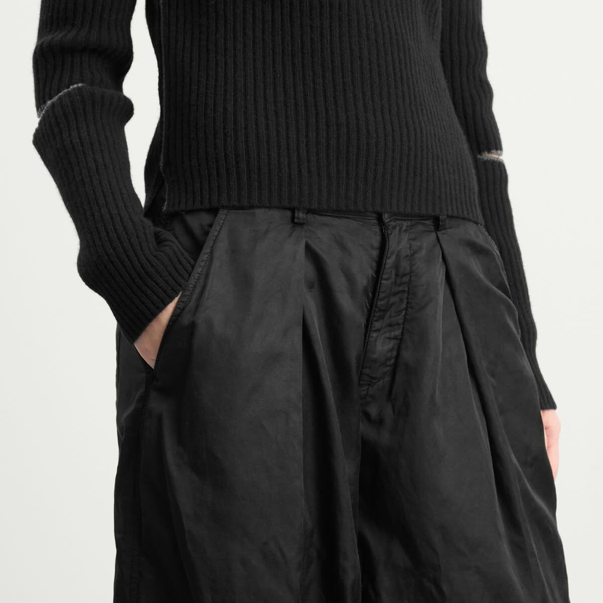 YMC Women's Deadbeat Satin Trousers in Black