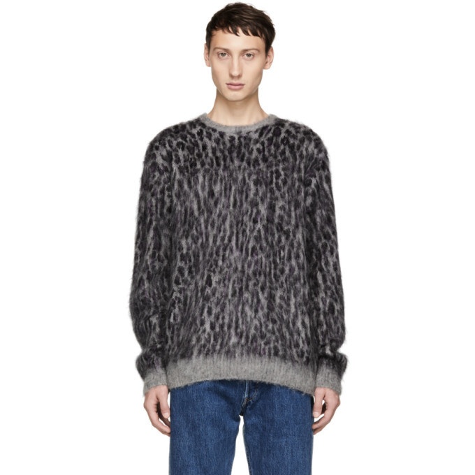 Photo: Needles Grey and Purple Mohair Leopard Sweater