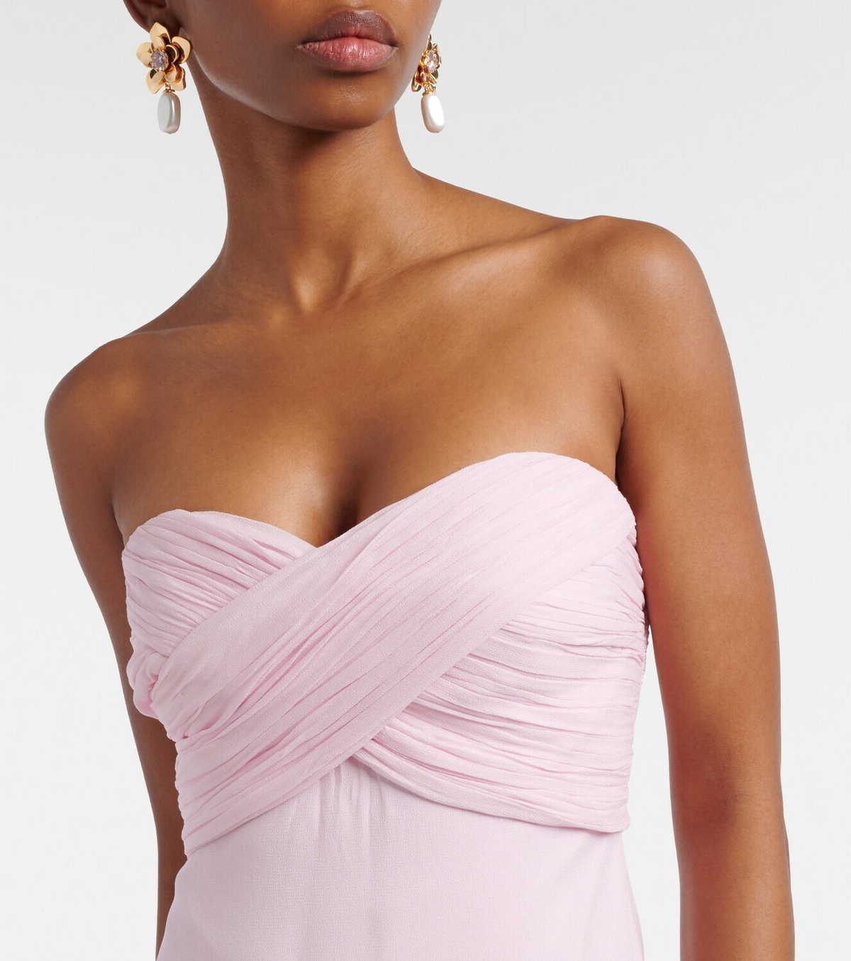 Self-Portrait Scarf-detail georgette gown