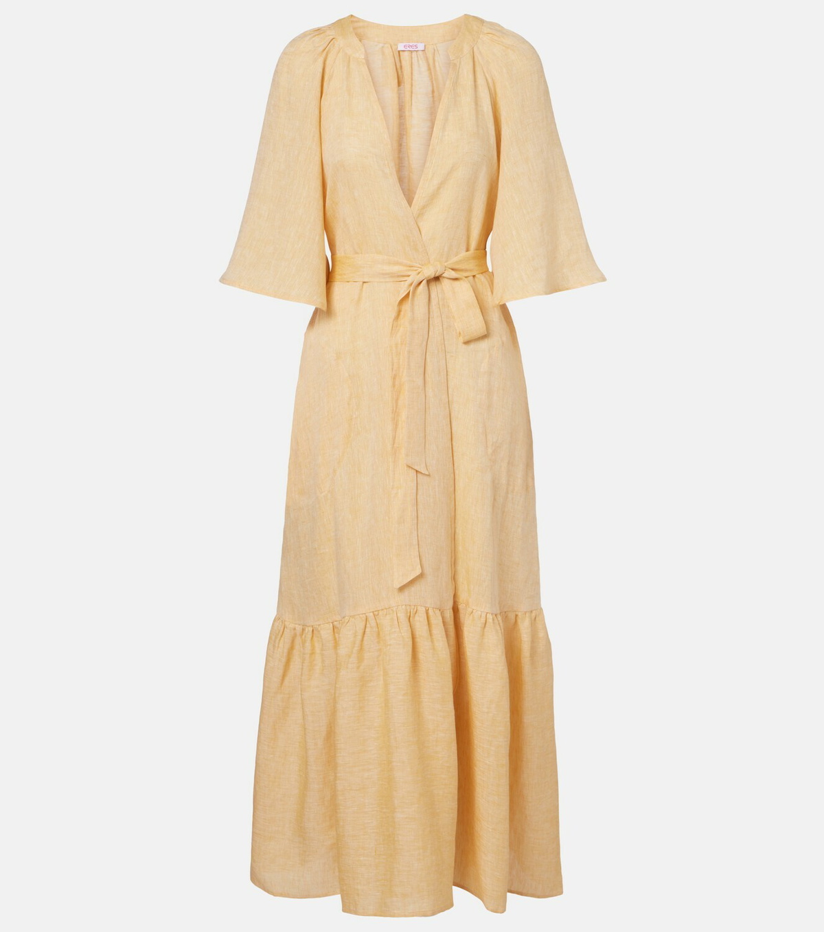 Eres Audacieuse belted linen midi dress