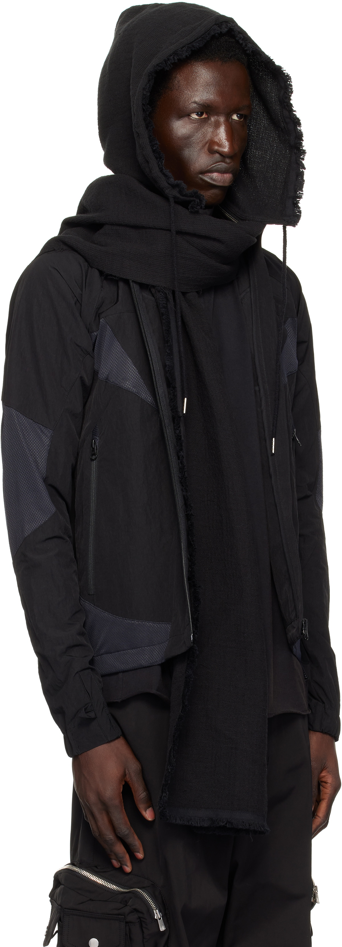 FFFPOSTALSERVICE HOODED SCARF フーデッドスカーフ黒 FFFPOSTALSERVICE Black Hooded Scarf FFFPOSTALSERVICE