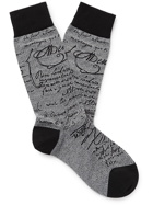 Berluti - Scritto Cotton and Nylon-Blend Jacquard Socks - Gray