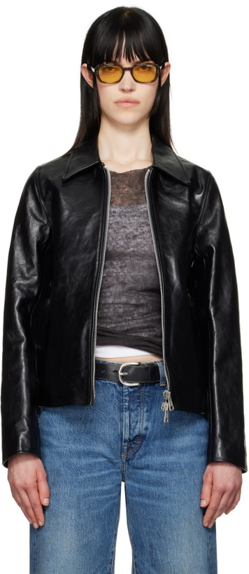 Photo: OUR LEGACY Black Mini Leather Jacket