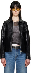 OUR LEGACY Black Mini Leather Jacket