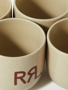 RRL - Set of Four Logo-Print Ceramic Mugs