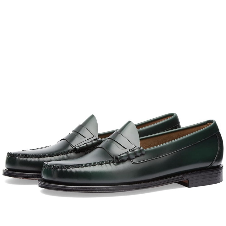 Photo: Bass Weejuns Men's Larson Penny Loafer in Dark Green Leather