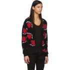 Amiri Black Cashmere Hearts Cardigan