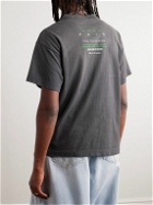 SAINT Mxxxxxx - Distressed Printed Cotton-Jersey T-Shirt - Black