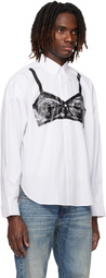 VAQUERA White Trompe L'oeil Bra Button Down Shirt