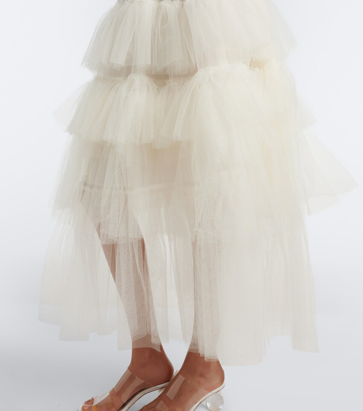 Simone Rocha Ruffled tulle midi skirt