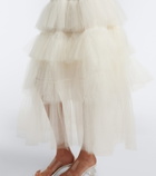 Simone Rocha Ruffled tulle midi skirt