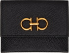 Ferragamo Black Gancini Credit Card Holder