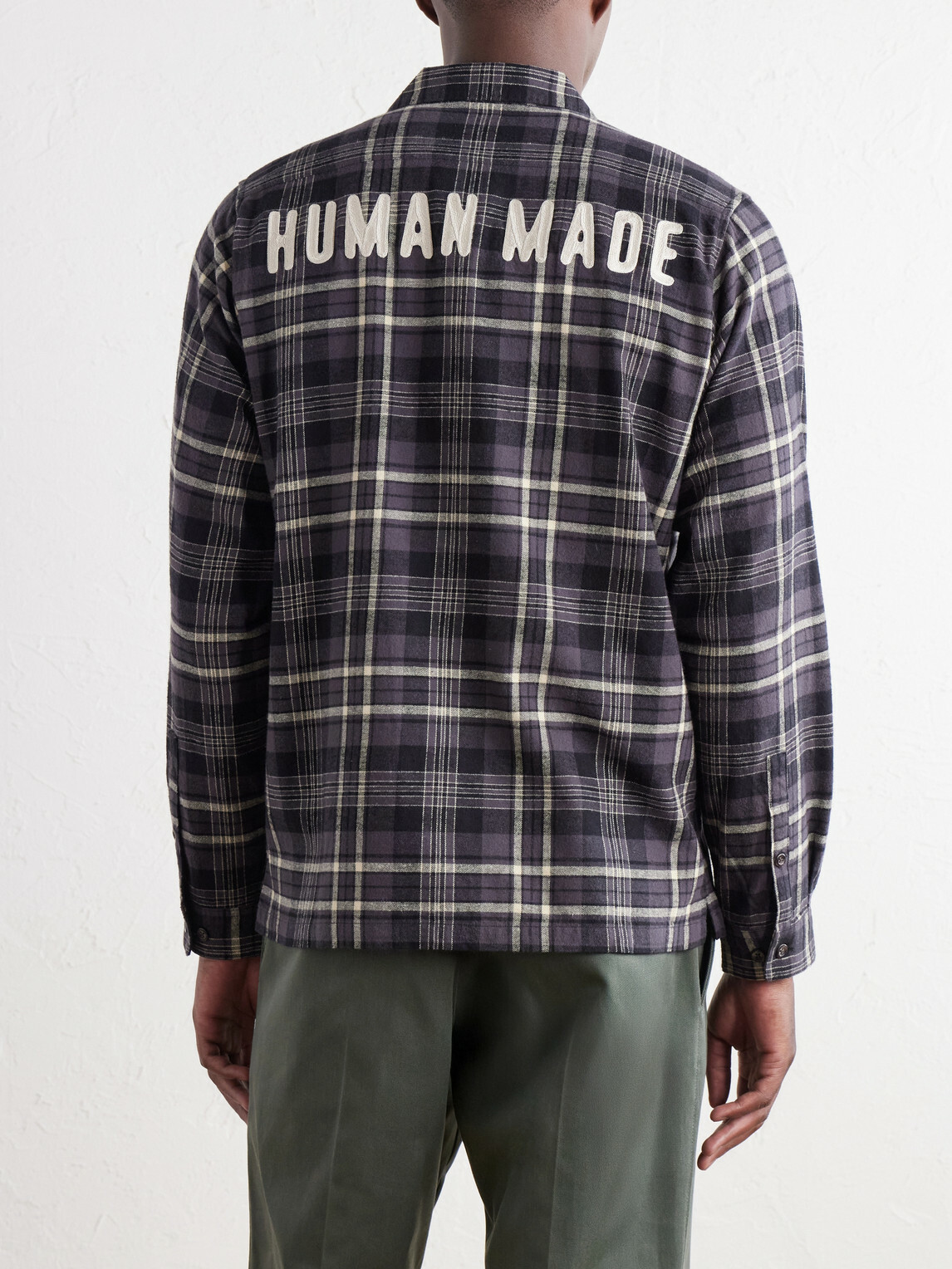Human Made - Camp-Collar Checked Cotton-Flannel Shirt - Gray