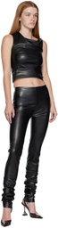 Atlein Black Sim-Fit Faux-Leather Trousers