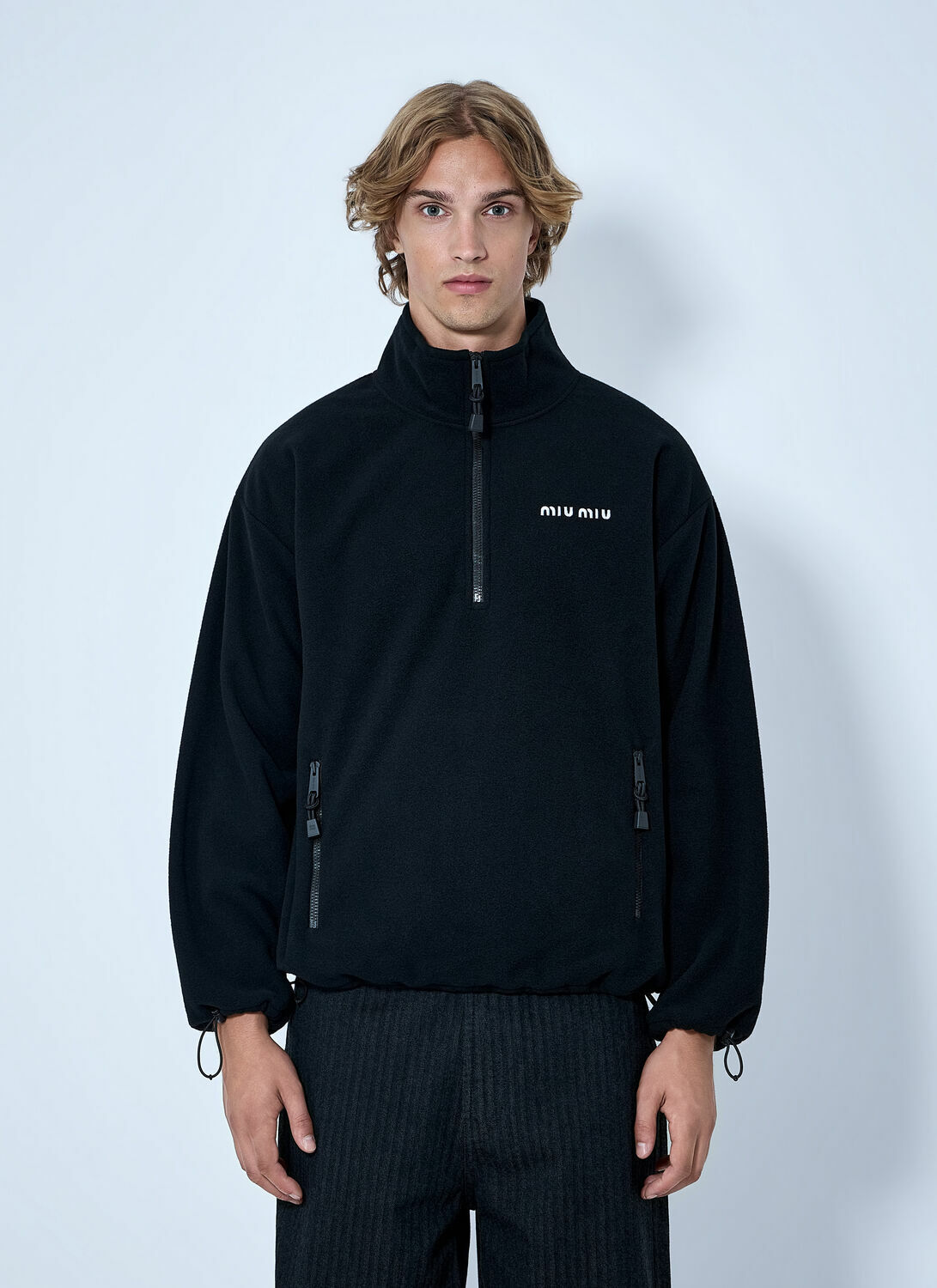 Miu Miu Half-Zip Fleece Sweatshirt