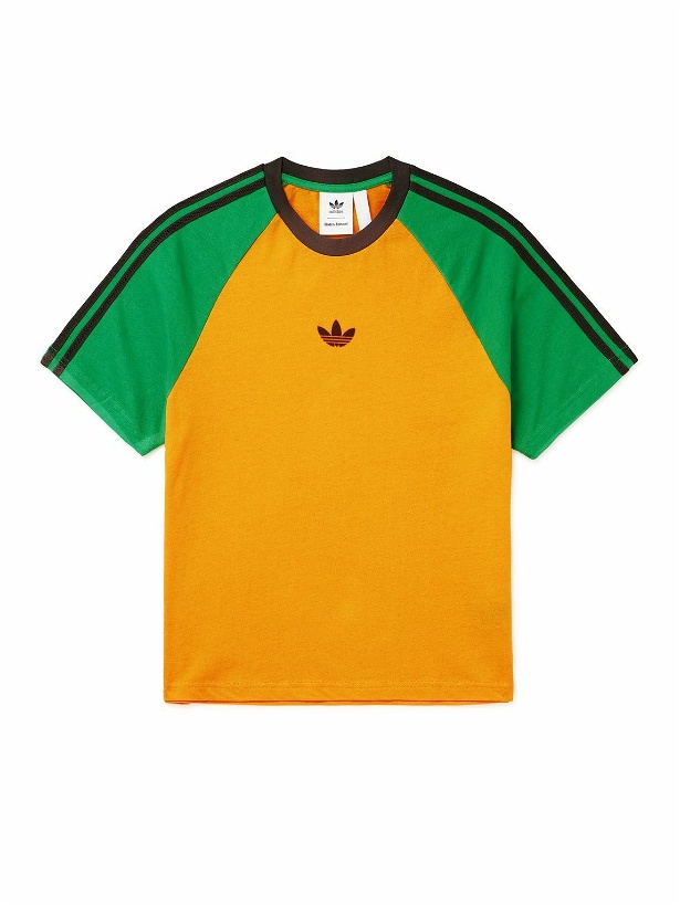 Photo: adidas Consortium - Wales Bonner Logo-Print Striped Cotton T-Shirt - Yellow