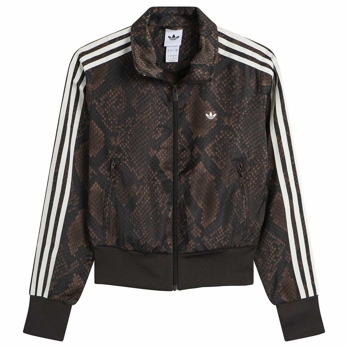 Adidas Women's Satin Firebird Track Top in Earth Strata/Aurora Coffee