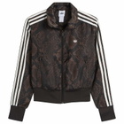 Adidas Women's Satin Firebird Track Top in Earth Strata/Aurora Coffee