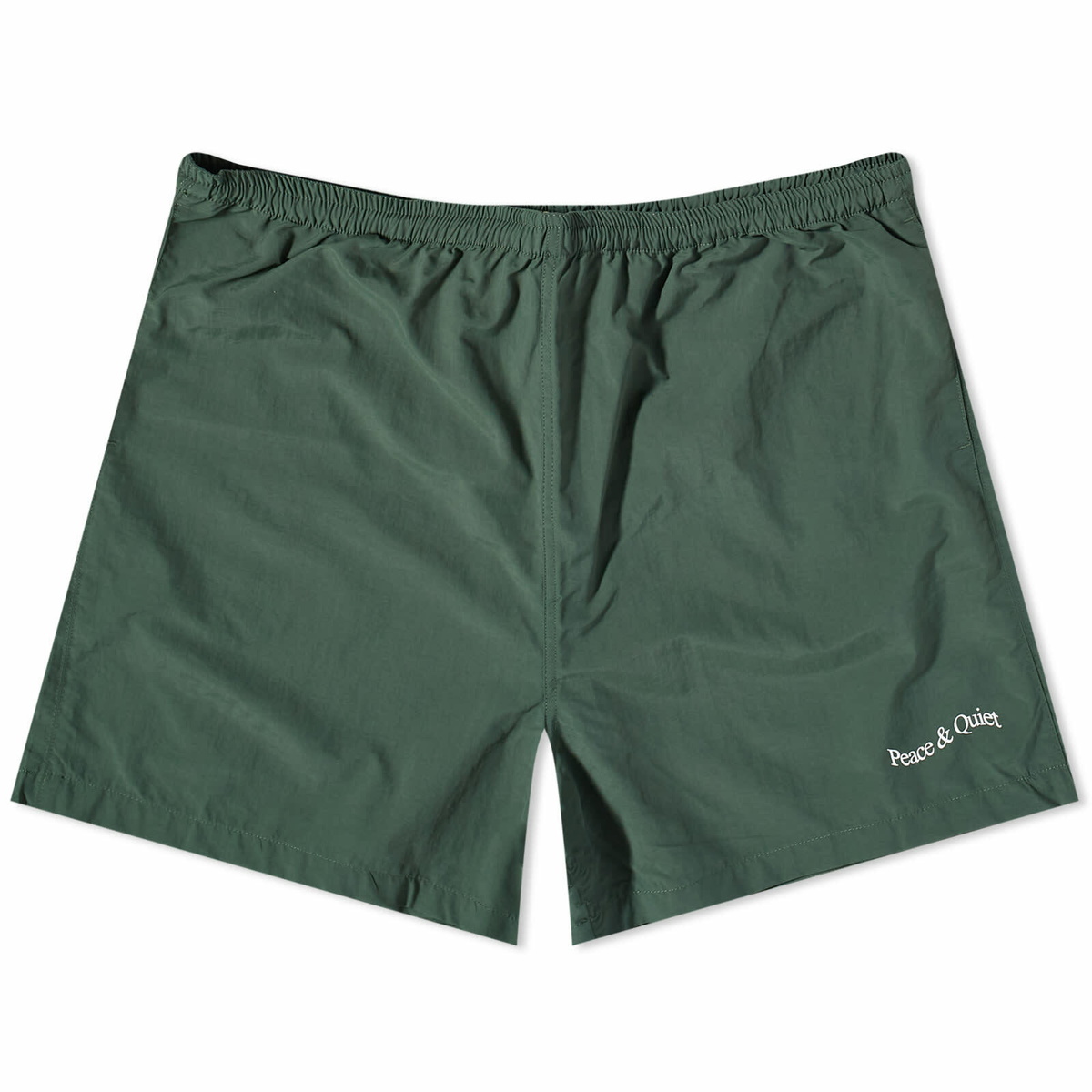 Museum of Peace and Quiet Men's Wordmark Nylon 5" Shorts in Forest