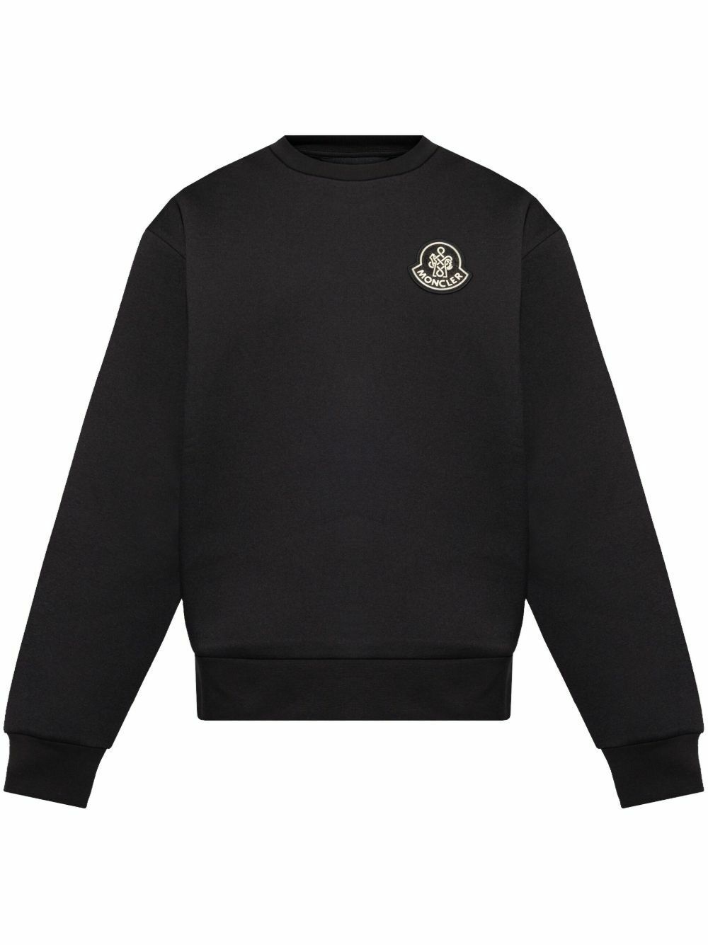 新品未使用タグ付き☆MONCLER Logo Patch スウェット M 黒色 Moncler logo-embroidered cotton-blend Sweatshirt | Black