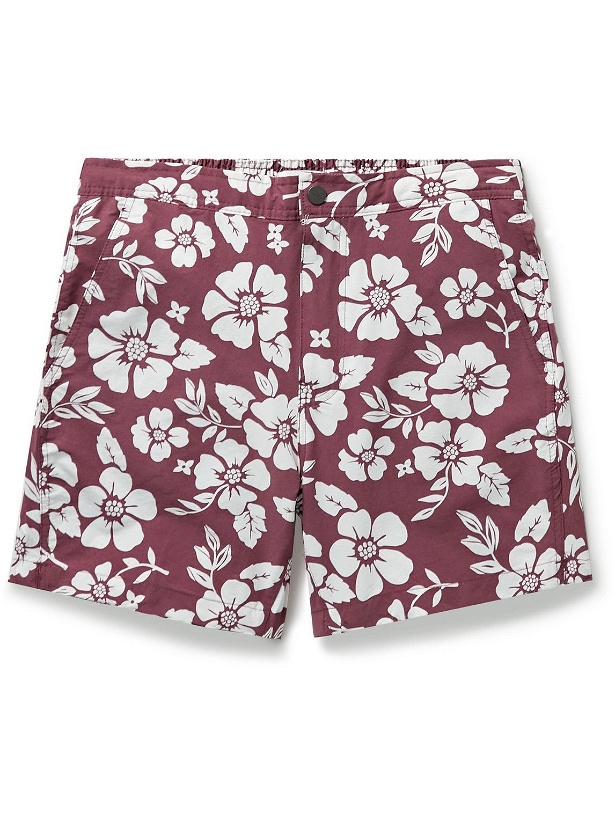 Photo: Onia - Calder Straight-Leg Mid-Length Floral-Print Swim Shorts - Red