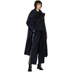 Sacai Navy Wool Asymmetrical Suiting Trousers