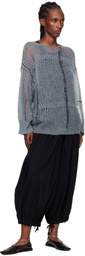 Y's Blue Sheer Boatneck Sweater