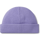 Acne Studios - Kansy Logo-Appliquéd Ribbed Wool-Blend Beanie - Purple