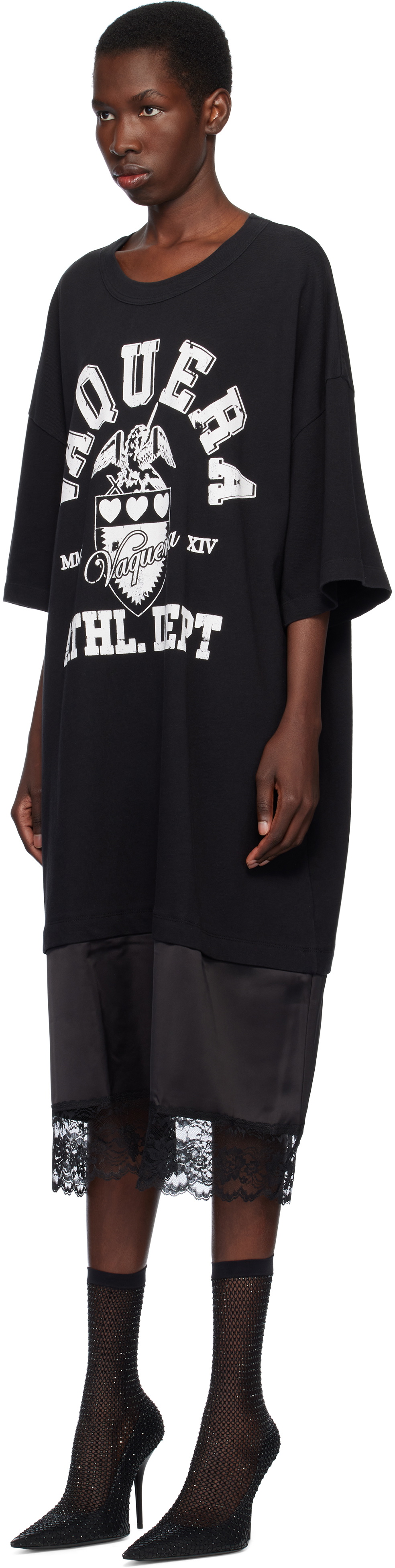 VAQUERA Black Slip Skirt Tall Tee Maxi Dress