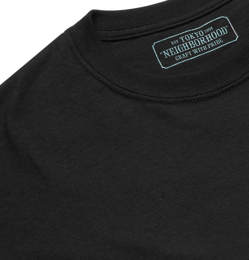 Neighborhood × Dr.Woo Neighborhood - Dr Woo Printed Cotton-Jersey T-Shirt - Men - Black