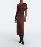 Tove Sora gathered satin midi dress
