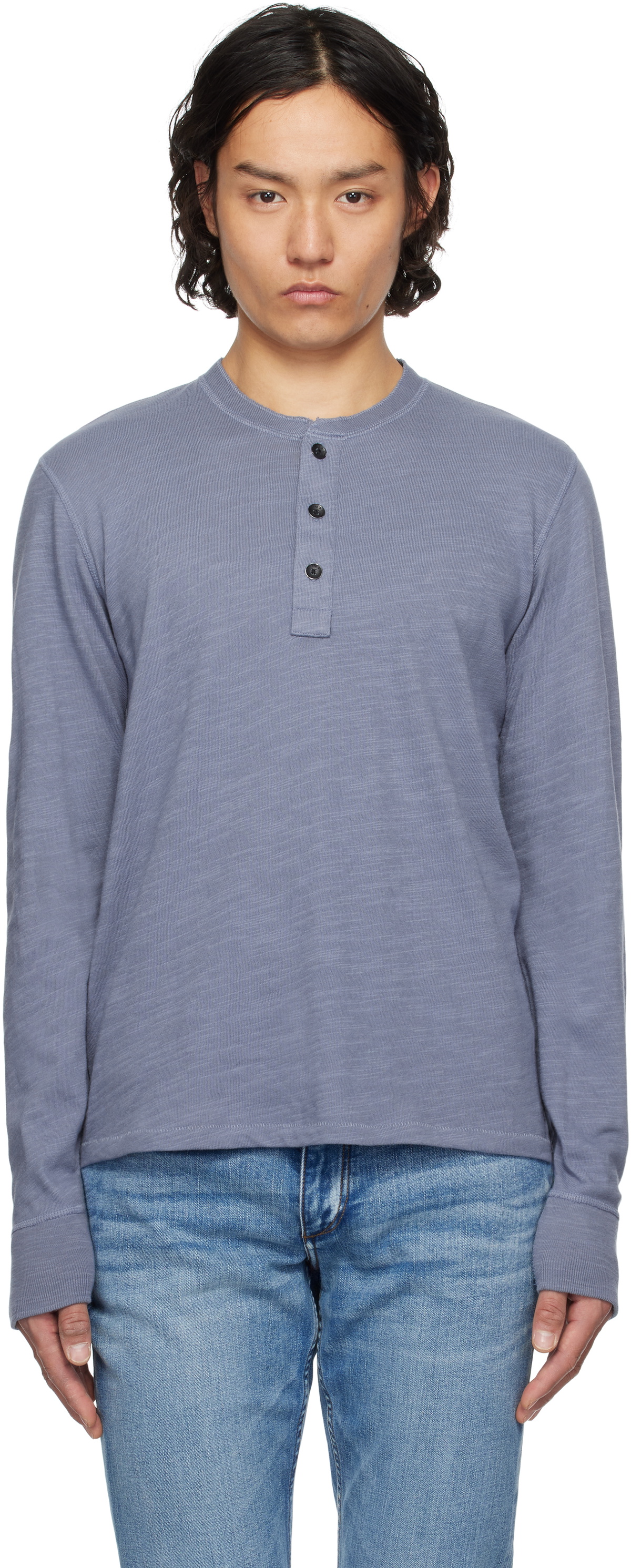 rag & bone Blue Classic Flame Henley
