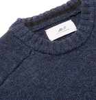 Mr P. - Shetland Virgin Wool Sweater - Men - Navy