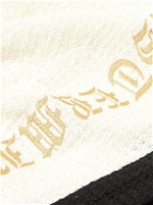 Mastermind World - Logo-Embroidered Silk and Cotton-Blend Tweed Hoodie - White
