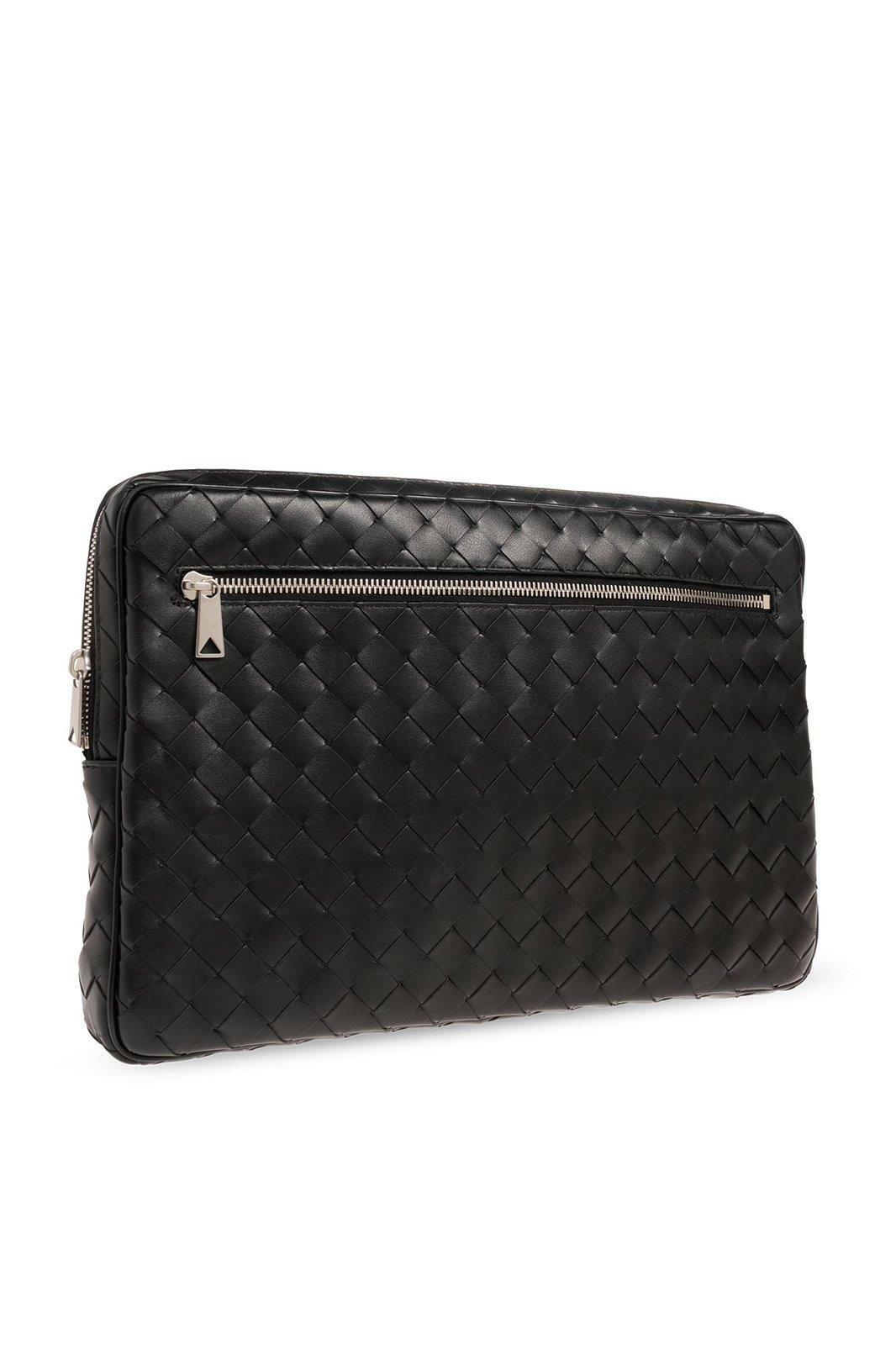 Bottega Veneta Intrecciato Zippered Laptop Case Bag