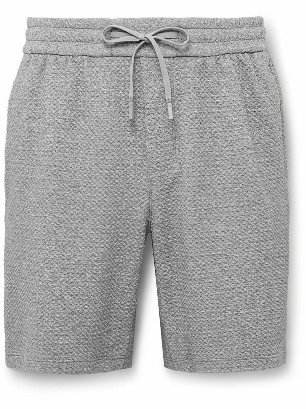 Photo: Lululemon - Straight-Leg Double-Knit Textured Cotton-Blend Jersey Drawstring Shorts - Gray