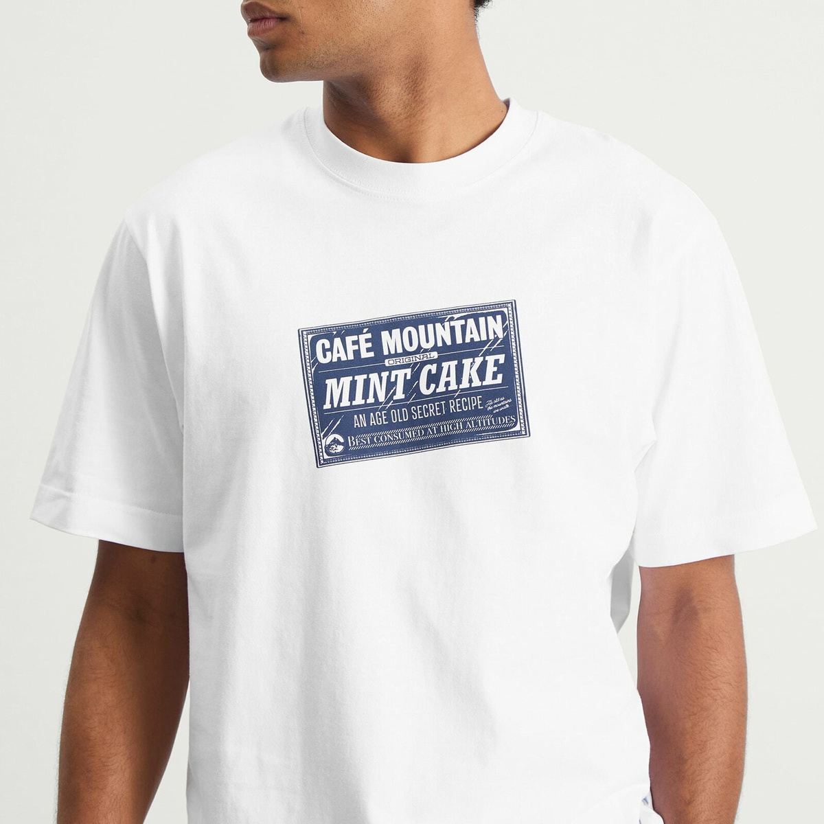 Café Mountain Men's Mintcake T-Shirt in Natural