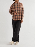 Visvim - Frontier Checked Wool and Linen-Blend Flannel Shirt - Orange
