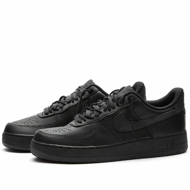 Photo: Nike x Slam Jam Air Force 1 Low Sp Sneakers in Black/Off Noir