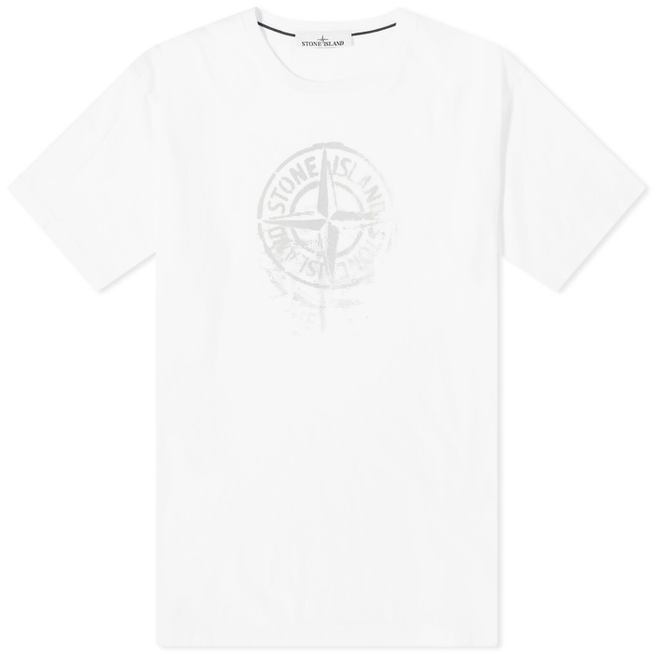 Photo: Stone Island Men's Reflective One Badge Print T-Shirt in White