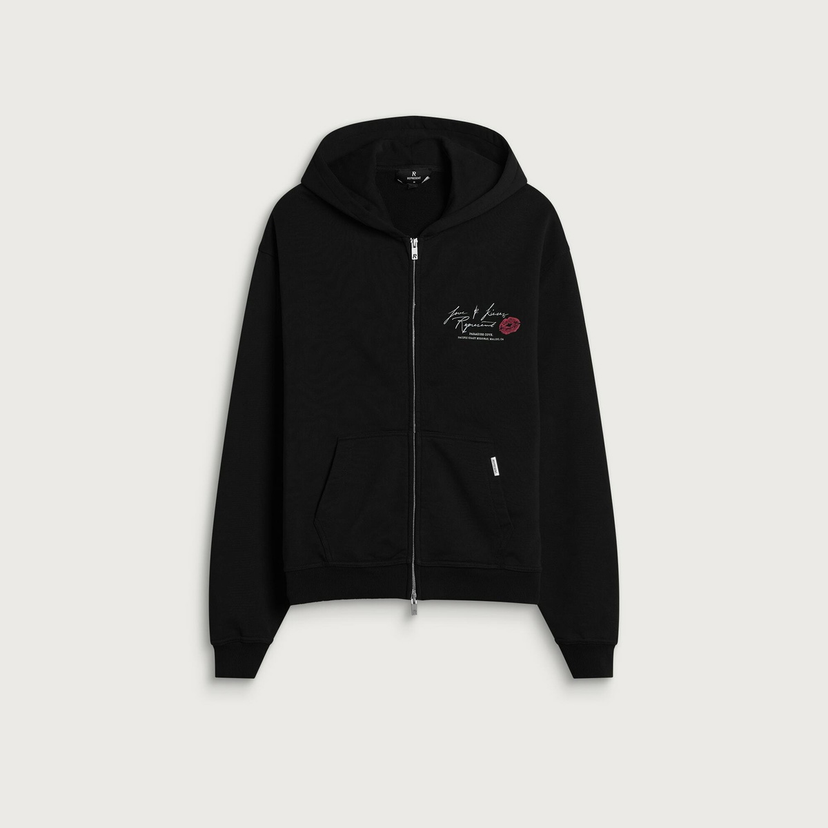 Represent Men's Love And Kisses Zip Through Hoodie in Jet Black