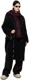 Balenciaga Black & Burgundy Allover Macro Scarf