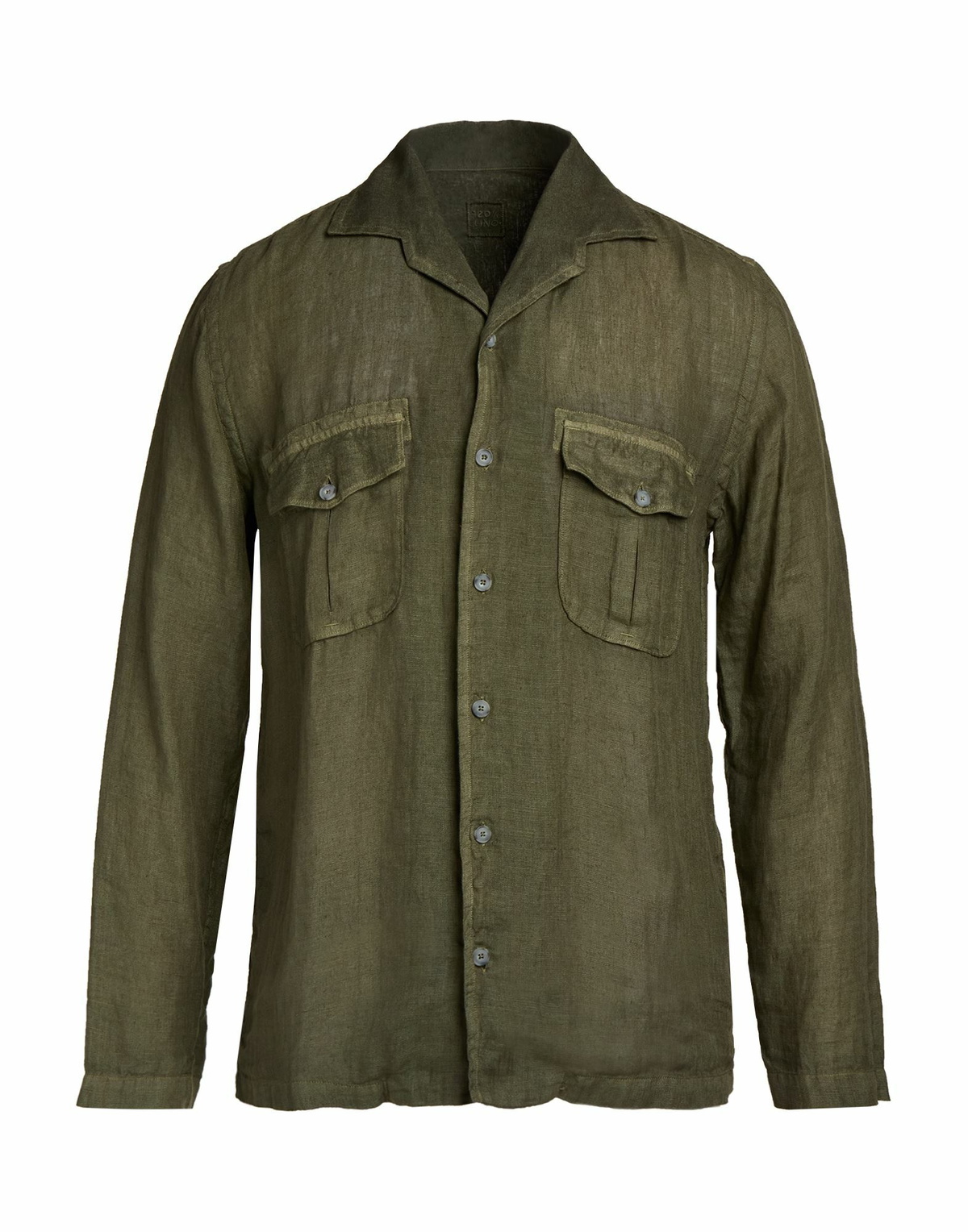 120% Lino Mens Shirt Military in Green