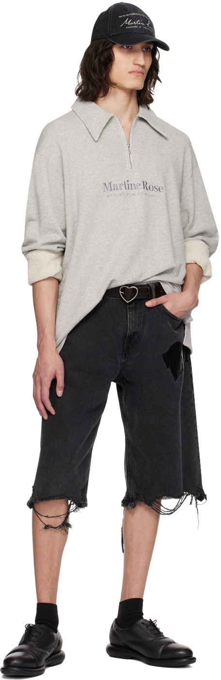 Martine Rose Gray Half-Zip Polo