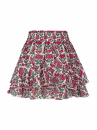 MC2 Saint Barth Woman Silk Voile Ruffled Mini Skirt Eivissa